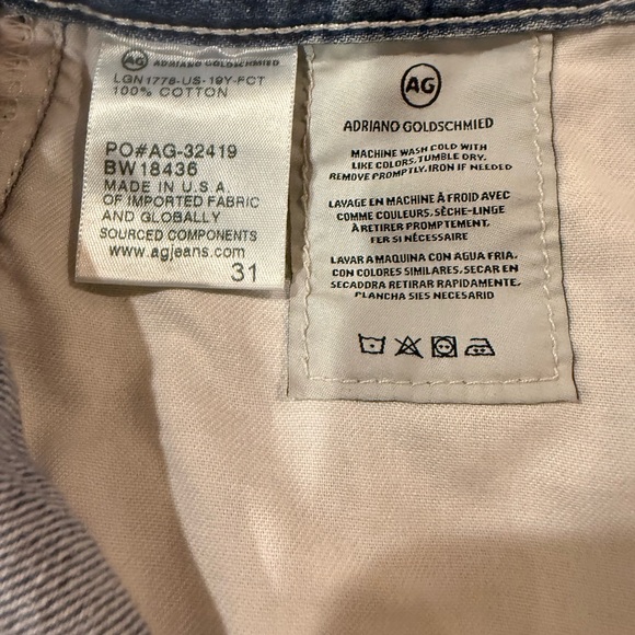 NWT AG Adriano Goldschmied Sandy Denim Mini Skirt Frayed Hem Size 31 - Picture 6 of 9